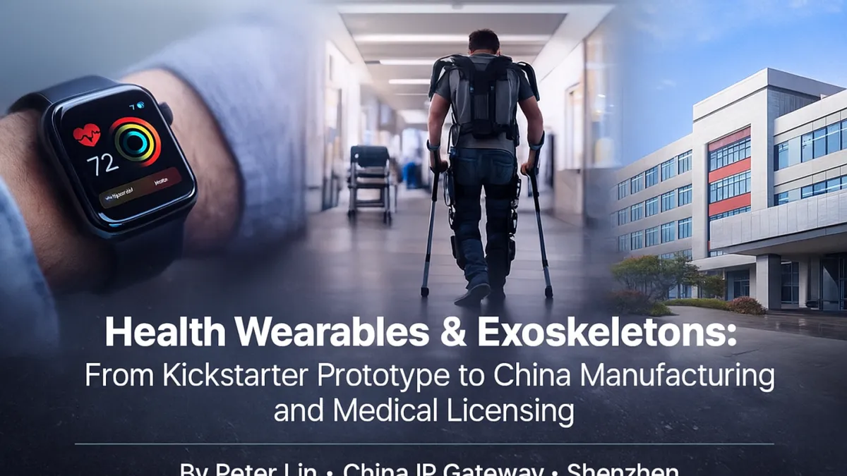 Health Wearables & Exoskeletons: From Kickstarter Prototype to China Manufacturing and Medical Licensing